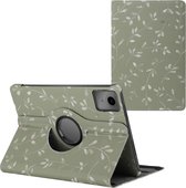 iMoshion Tablet Hoes Geschikt voor Lenovo Tab M11 - iMoshion 360° Draaibare Design Bookcase 2.0 - Groen /Green Flowers