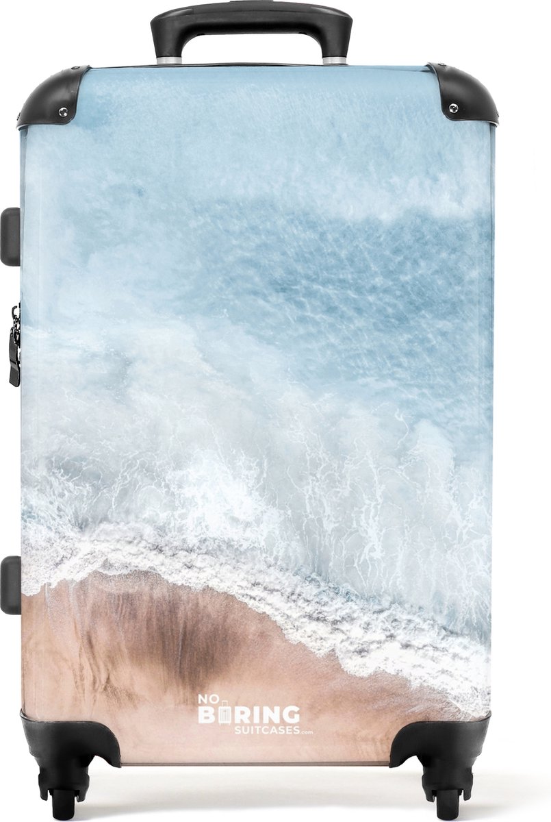 NoBoringSuitcases.com - Grote koffer blauw - Reiskoffer strand met 4 wielen - Trolley op wieltjes 72 liter - Rolkoffer groot lichtgewicht - Ruimbagage valies 20kg - Valiezen voor volwassenen - Reisbagage & reisaccessoires middelgroot - Suitcase large