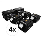 Amenzo® - 4-Pack 5.0Ah 18V Accu - Geschikt voor Makita® - 5000mAh - LED Indicatie - Li-ion Accu - BL1850B