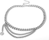 Aftrekken Verlammen Korea Chain Belt ASTRADAVI - Kettingriem - 3 Lagen Metalen Ketting - Tailleomtrek  tot 83 cm... | bol.com