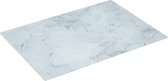 Planche à découper en verre trempé, aspect marbre, blanc, 40 x 30 cm