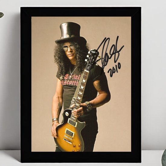 Slash Ingelijste Handtekening – 15 x 10cm In Klassiek Zwart Frame – Gedrukte handtekening – Saul Hudson - Guns N' Roses - Velvet Revolver, Slash's Snakepit, Myles Kennedy