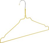 De Kledinghanger Gigant - 50 x Draadhanger / stomerijhanger metaal geel gecoat (Ø 2,4 mm) met rokinkepingen, 41 cm