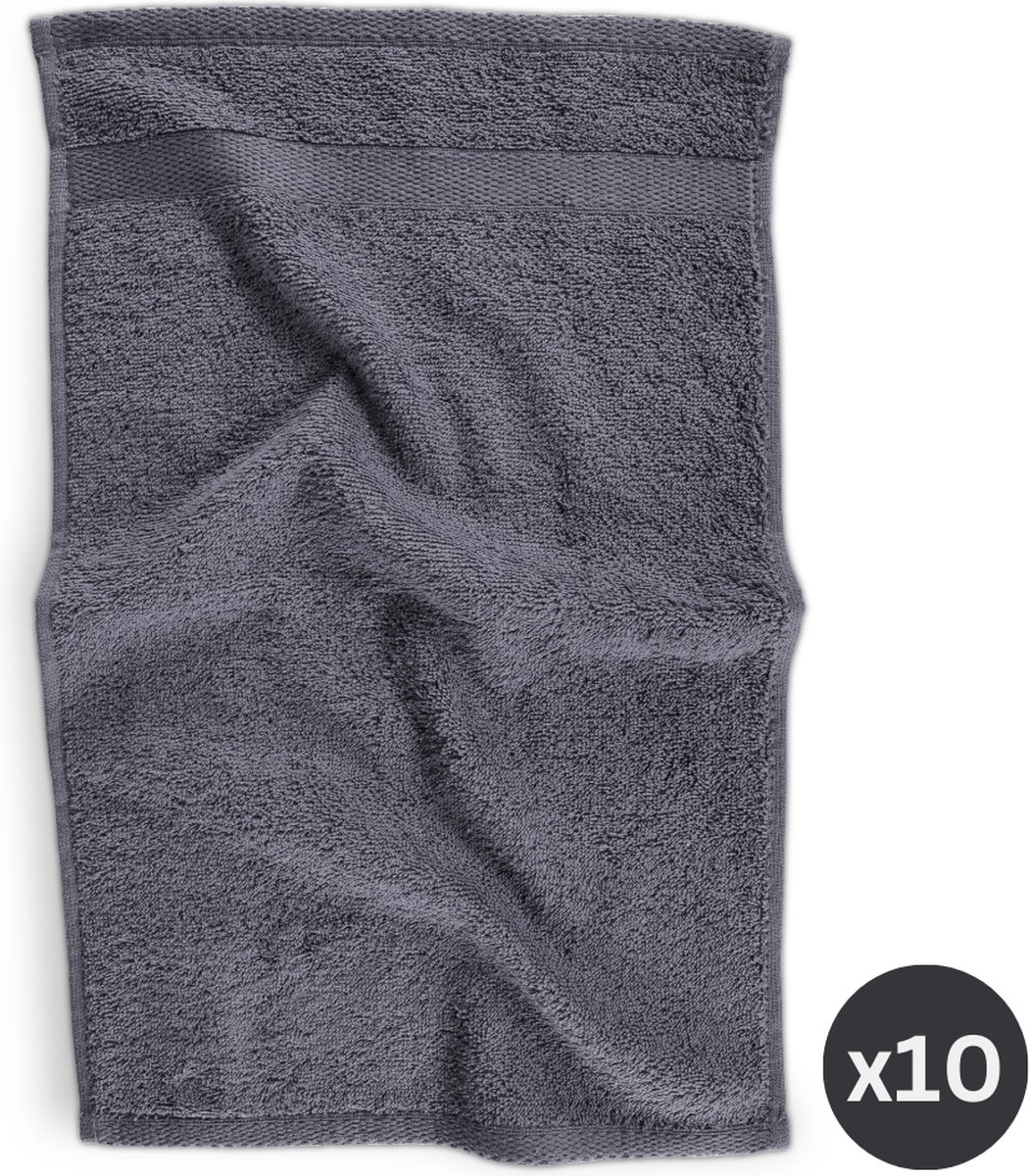 TISECO HOME STUDIO - Gastendoek RIVA - SET/10 - 100% katoen - 450 g/m² - 100% katoen - superzacht en zeer absorberend - 30x50 cm - Blue stone