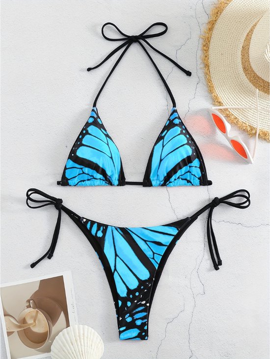 Livano Bikini Femme - Bikini Filles - Maillot de Bain - Push Up - Maillot de Bain Maillots de bain - Nager - Set Sexy - Haut et Bas - Blauw - Taille L