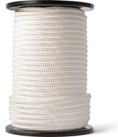 SNURO Gevlochten nylon Touw (8mm, 50M) - Slijtvast koord in sterke witte polyamide - Paracord koord - met zeer hoge breeksterktes