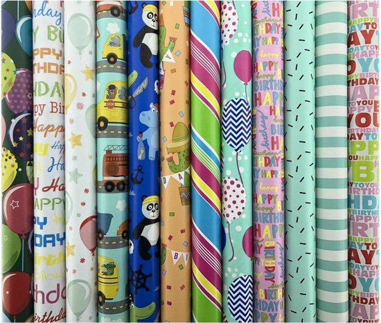 Foto: Assortiment luxe cadeaupapier inpakpapier voor kinderen ch1 200 x 70 cm 70 rollen