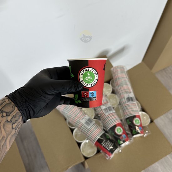 Koffiebekers to go 180ml Karton – 500 Stuks Schotse Ruit – Goedkope Disposable