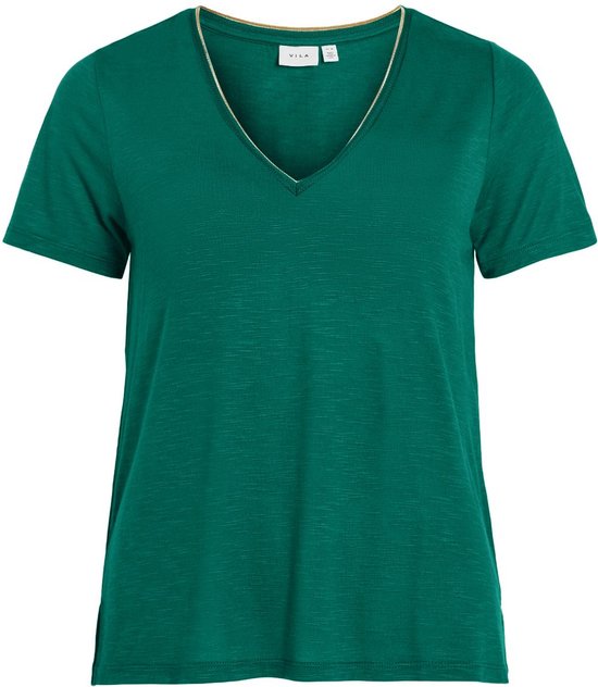 Vila T-shirt Vinoel Lurex S/s Top - Noos 14080877 Uitramarine Green Dames Maat - M