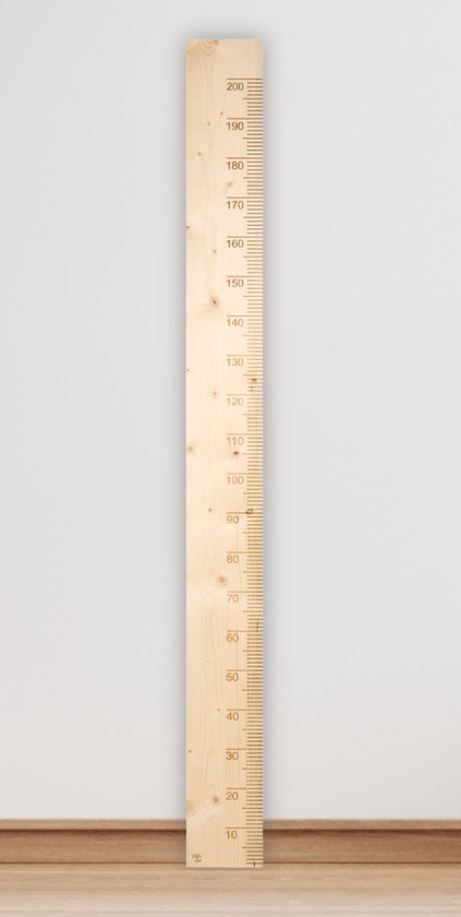Groeimeter 200cm Hout Transparant | Steigerhout
