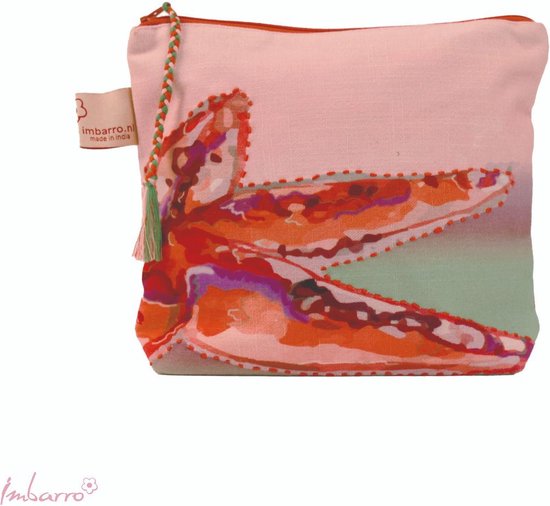 Imbarro Fashion & Home handtas pouch roze met zeester