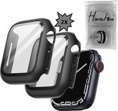 Huntex Hard Case Zwart 45mm voor Apple Smartwatch 7/8/9 - 2 Stuks