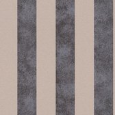 Papier peint à rayures Profhome 372714-GU papier peint intissé légèrement texturé à rayures chatoyantes noir beige argent 5,33 m2