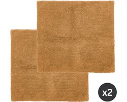 Tiseco Home Studio - Badmat RIVA - SET/2 - 100% katoen - antislip - Vierkant - 60x60 cm - Camel