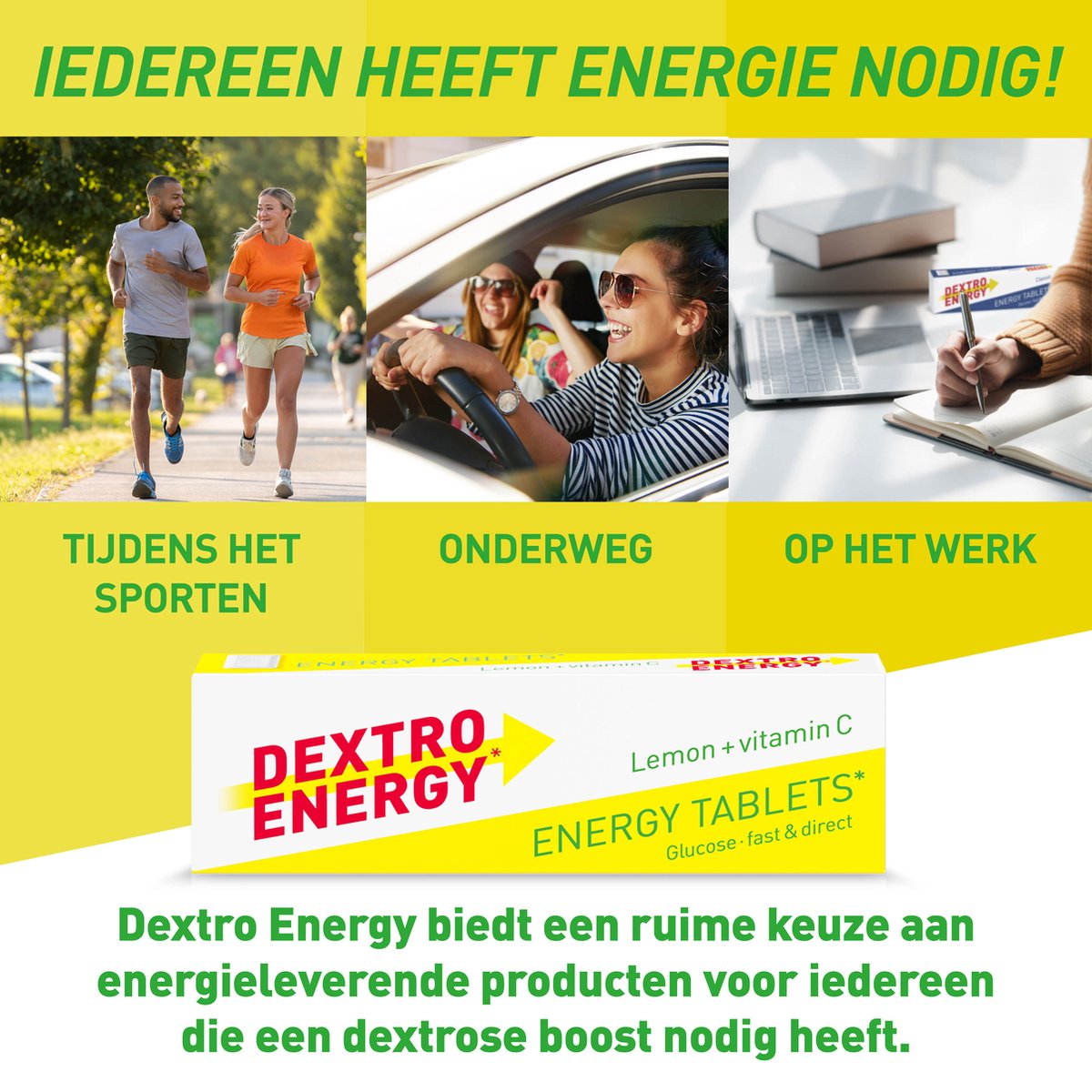 Dextro Energy Citroen | Dextrose Tabletten met Vitamine C | 24 stuks | Voor een Snelle Energie Boost | Voordeelverpakking — afbeelding 2