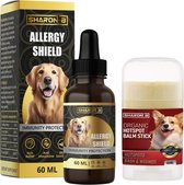 Jeuk bestrijding Hond - Anti Jeuk - Set van 2 - Allergyshield - Hotspot stick - Voor honden met allergie - Tegen krabben en pootjes bijten - Pollen allergie, omgevingsallergie, huisstofmijt, contact allergie hond - 100% natuurlijk