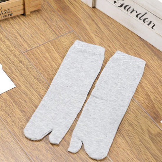 Tabi sokken - Japanse sokken - Sandaal sokken - Slipper sokken - Big toe sock - Grote teen sokken - One Size Unisex - kleur grijs