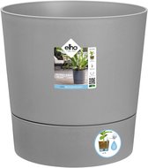 Elho Greensense Aqua Care Rond 35 - Bloempot voor Binnen met Waterreservoir - 100% Gerecycled Plastic - Ø 34.5 x H 34.1 cm - Licht Beton