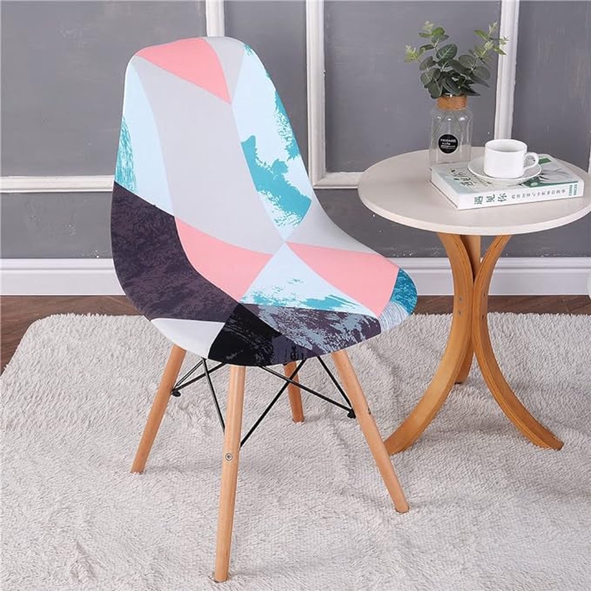 CLORD Kuipstoelovertrek 2 4 6-delige set stoelhoezen voor stretch eetkamerstoelen. Deze moderne elastische stoelhoezen zijn afneembaar en wasbaar ideaal voor een romantische sfeer in de keuken. Verkrijgbaar in sets van 1 stuk