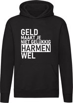 Geld maakt je niet gelukkig maar Harmen wel Hoodie - geld - humor - grappig - relatie - liefde - money - unisex - trui - sweater - capuchon