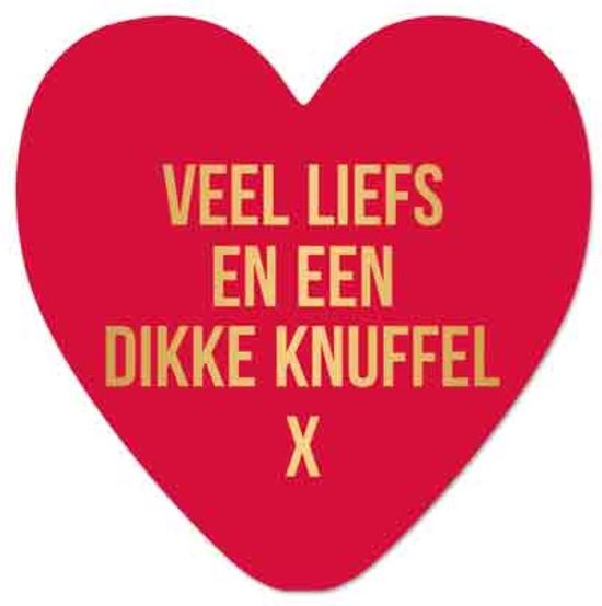 Wenskaart - Veel liefs en een dikke knuffel - liefde - valentijn - moederedag - vaderdag - juf -meester - hart van goud - artige