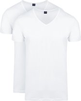 Suitable - Vita T-Shirt V-Hals Wit 2-Pack - Heren - Maat XL - Modern-fit
