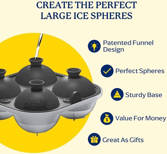 Moule à Glaçons Sphériques 12pcs Bac à Glaçons Rond Silicone Moule à Boules De Glace Moules Ice Ball Moule Rond De GlaçOns Bac à Glaçons Boule Avec Couvercle Pour Whisky Cocktails Jus