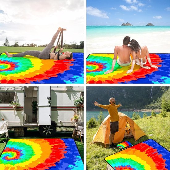 Couverture De Pique-nique Imperméable 200x200 Cm – Grande Taille Pour 4-6 Pers – Anti-Sable, Plage, Camping – Facile à Transporter