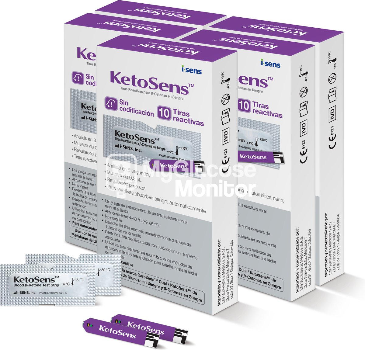 Goedkoopste Ketosens Ketonen strips - Caresens - 5 pack (50 teststrips