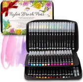 Colorya - Étui à crayons avec 50 marqueurs pinceau