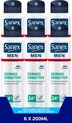 Sanex Men Sensitive Deodorant Anti-Transpirant Spray 6 x 200ml - Voordeelverpakking