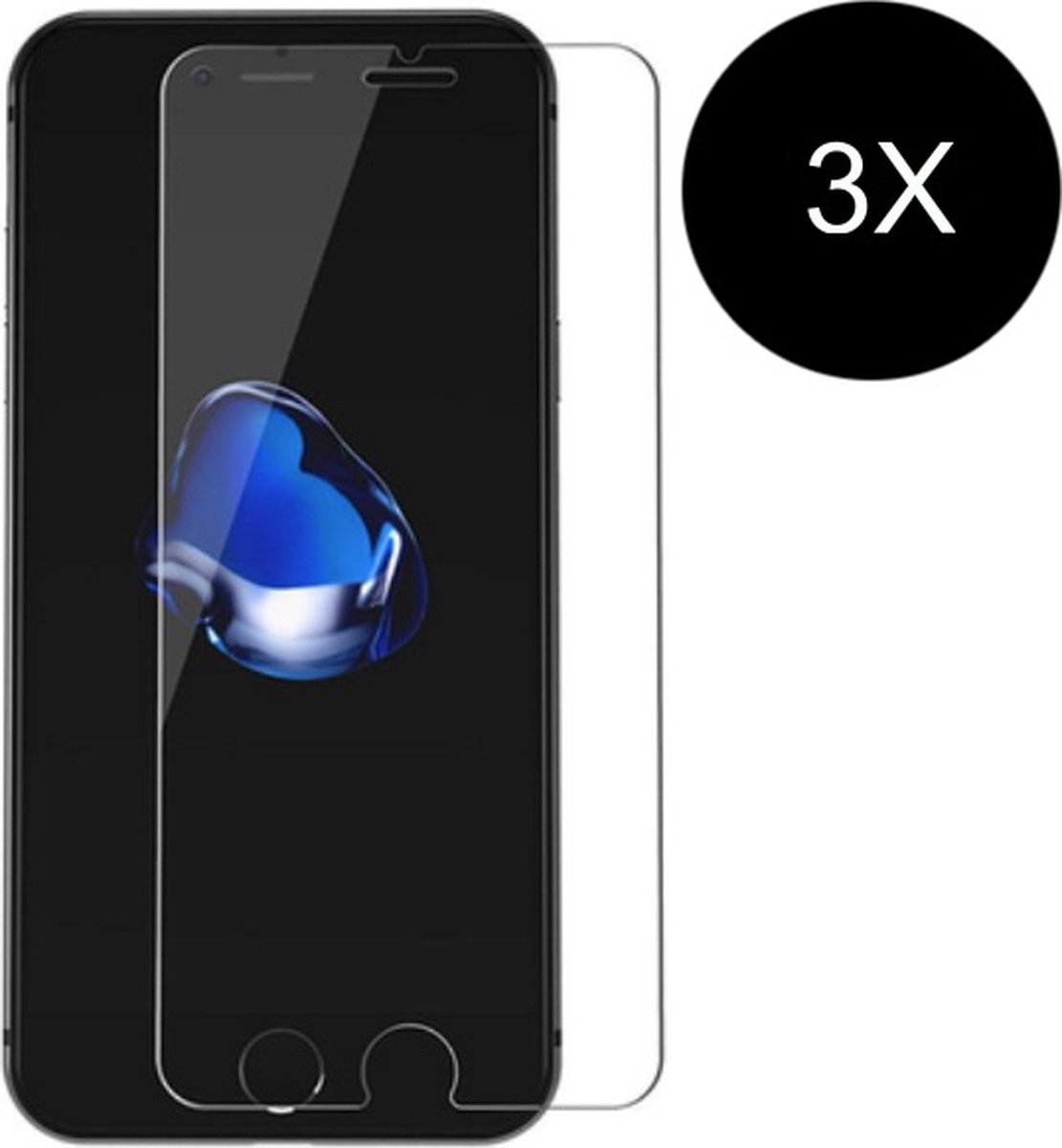 TG Techgrip - 3 Stuks Screenprotector Geschikt voor iPhone 6/6s - 2.5 D 9H HD Diamond Glas Screen protector Tempered Glass Beschermglas geschikt voor iPhone 6/6s