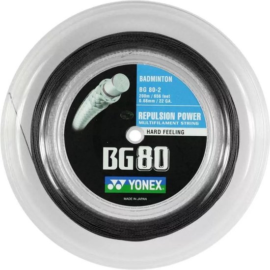 Cordage de badminton Yonex BG80 - 200m - noir