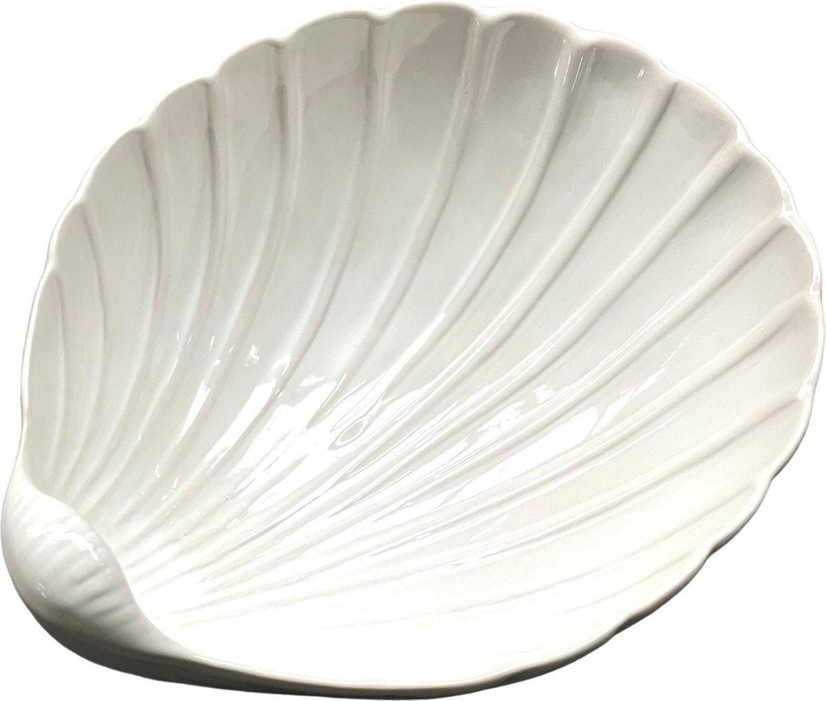PuroPortugues - saladeschaal - fruitschaal - Schelp - 23x21x8cm - wit - Portugal - keramiek - aardewerk