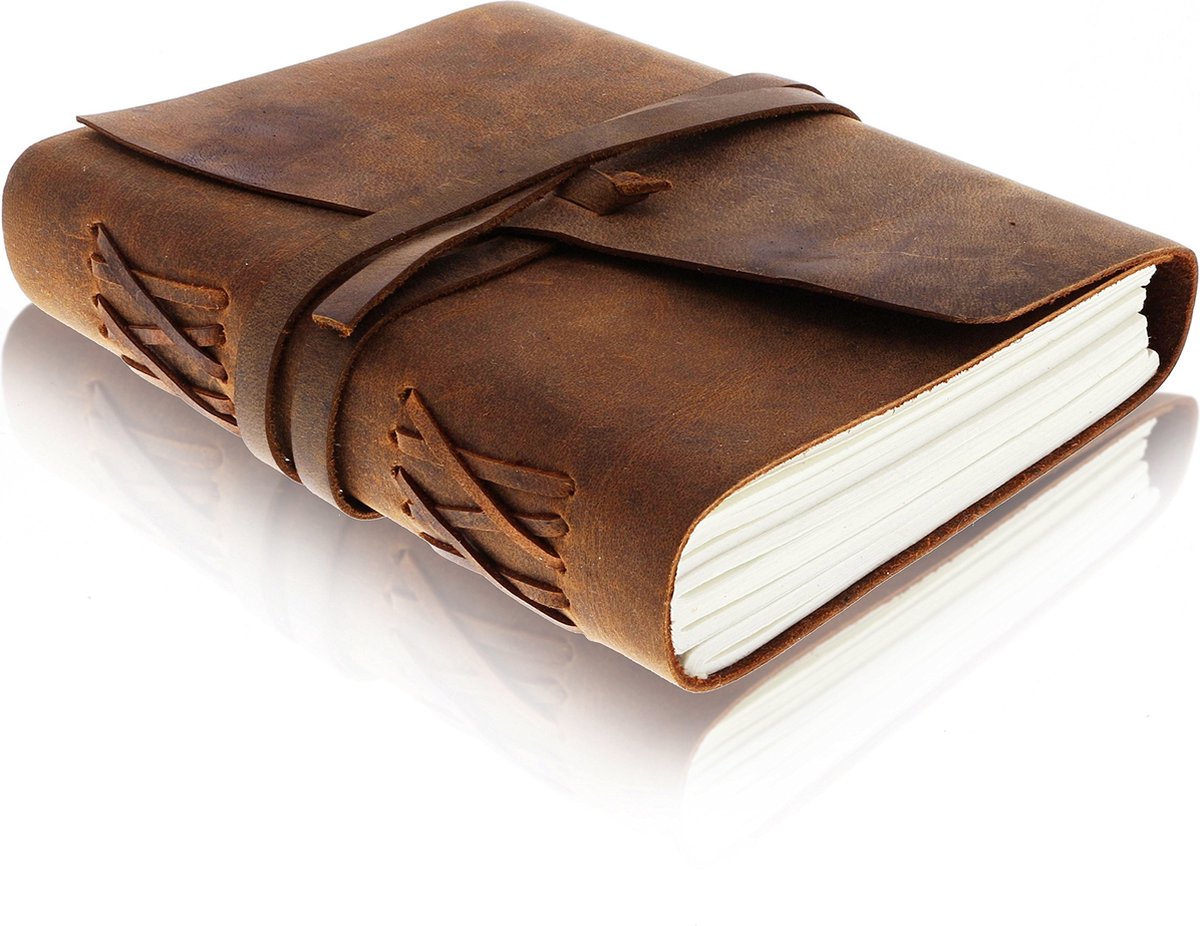 Leren notitieboek met reliëf motief hart DIN A5 | 240 pagina