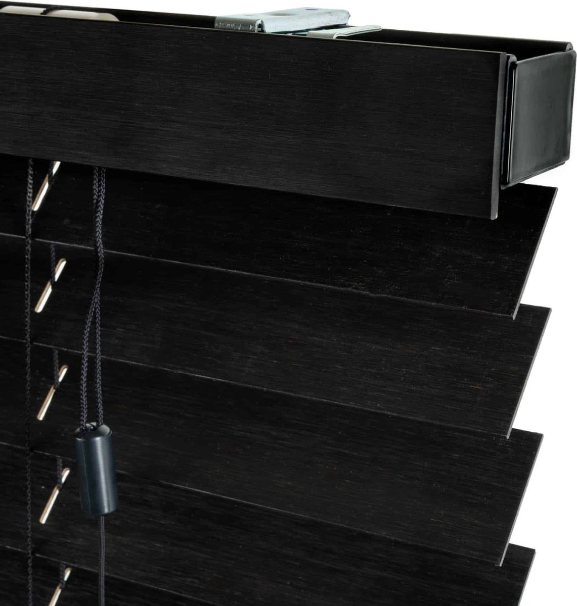 Dutchblinds® Bamboe Jaloezieën - 50mm - Zwart - 150 x 175 cm - Breedtematen van 40 t/m 300 cm