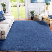 hoogpolig woonkamertapijt, slaapkamernachtkleed, moderne shaggy pluizige zachte tapijten voor kinderkamers, antislip onderkant, wasbaar tapijt, 80 x 160 cm, kobaltblauw