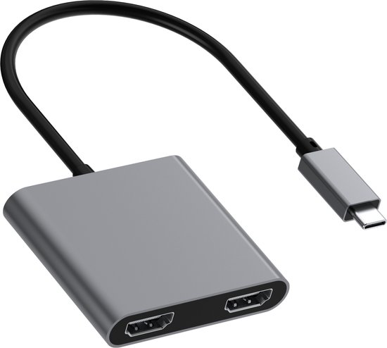 Foto: Rolio usb c naar hdmi dual hdmi adapter 2x hdmi 4k premium kwaliteit