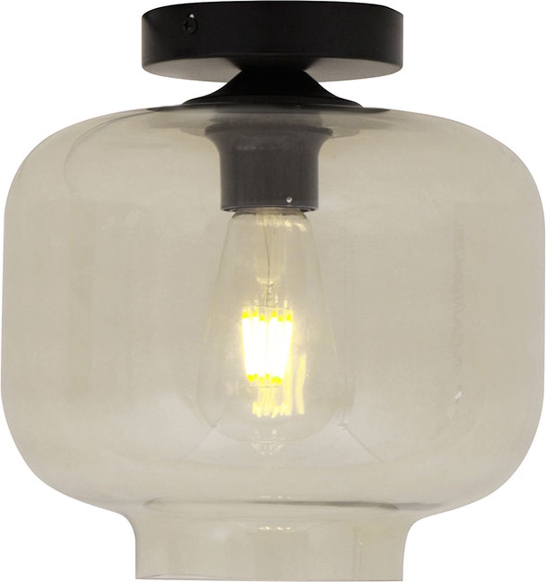 Olucia - ANNIEK - Plafondlamp - Groen / Zwart - Vorm: Rond