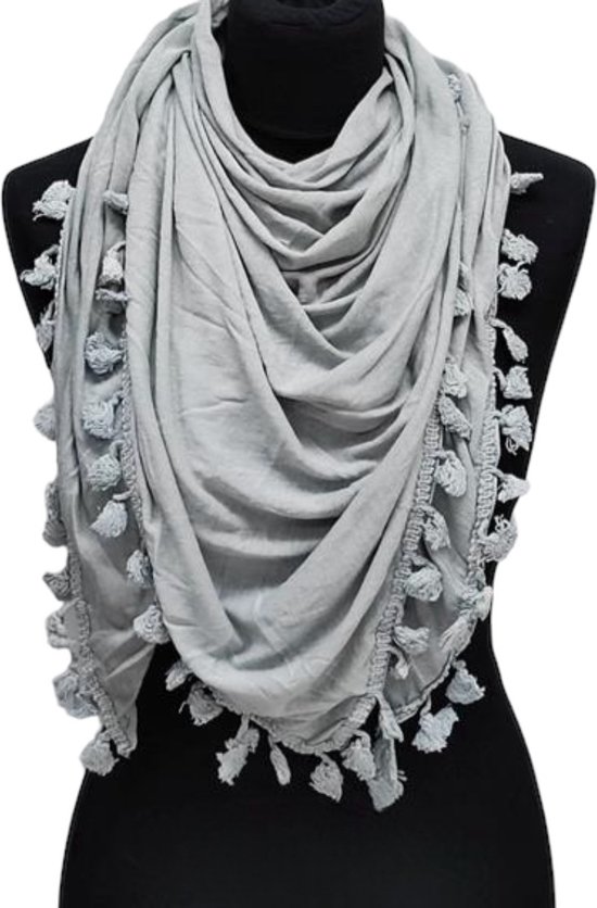 Driehoekige Sjaal - Grijs - 165 x 80 cm (231)