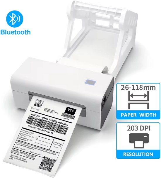 thermische label printer bluetooth + dispenser + 500 labels bol