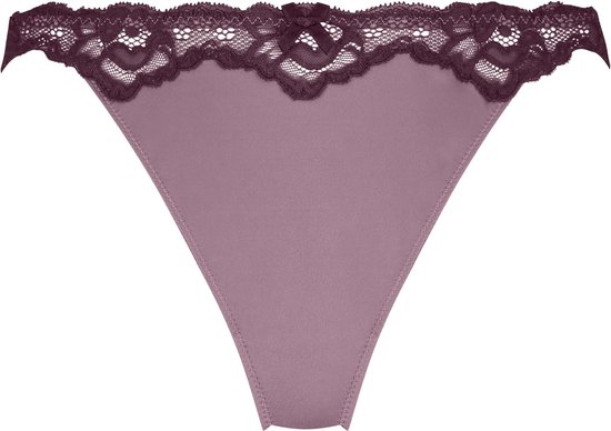 Hunkemöller Dames Lingerie String Lace & Shine - Paars - maat XL