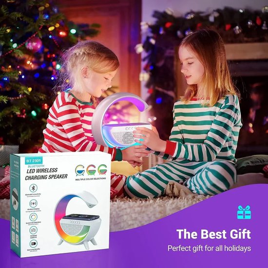 Bluetooth speaker met Draadloze telefoon lader - Wireless charger - Nacht lamp - Sfeerlamp van Time2Play — afbeelding 4