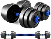 Verstelbare korte halterset van 2 halters - Gewichten voor fitness training dumbbell set