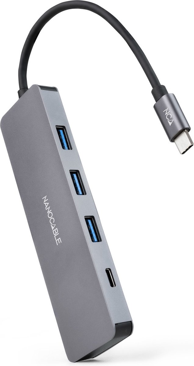Nanocable 10.16.4409 interface hub USB 3.2 Gen 1 (3.1 Gen 1) Type-C 5 Mbit/s Grijs