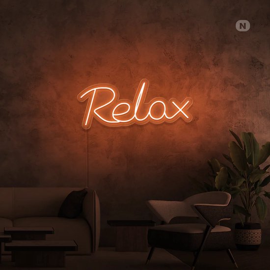 Led Neonbord - Led Neonverlichting - Relax - Oranje - 50cm * 21cm