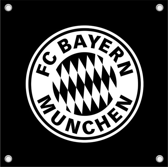 Bayern München Tuinposter - Logo - UEFA - Champions League - Voetbal - Tuinposter - Poster - Tuindecoratie - 100x100cm - Voorzien Van Ophangogen
