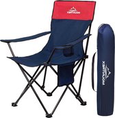 Campingstoel inklapbaar tot 120 kg met verstelbare armleuning en bekerhouder - blauw beach sling chair