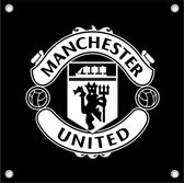 Poster de jardin Manchester United - Logo - UEFA - Champions League - Voetbal - Poster de jardin - Poster - Décoration de jardin - 100x100cm - Equipé d'oeillets de suspension