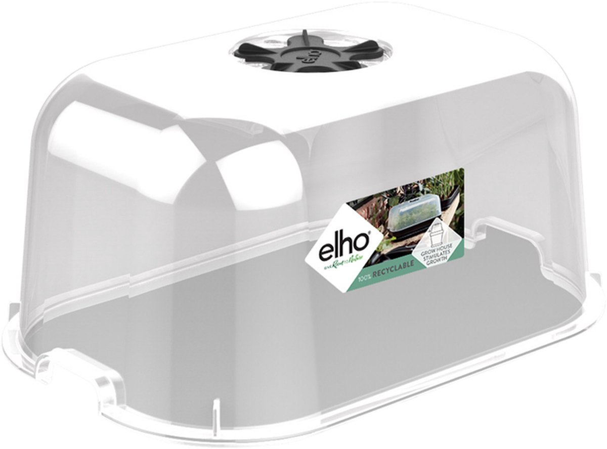 Elho Green Basics Kweekhuis 24 - Binnen en Buiten - Kweken en Oogsten - Ø 23.5 x H 12.5 cm - Transparant